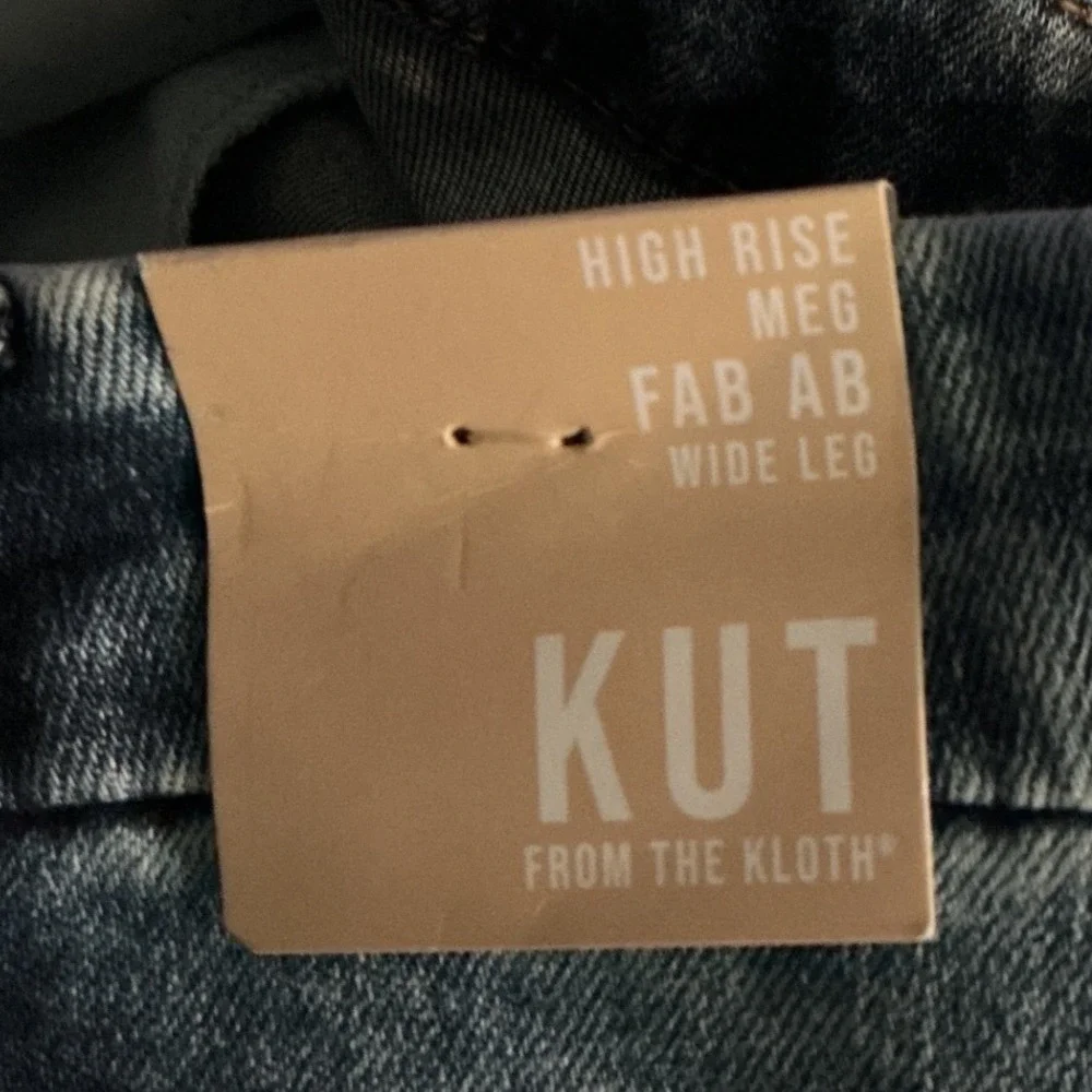 Kut From The Kloth High Rise Fab Ab Meg Wide Leg Medium Wash Jeans 00 New W Tags - Picture 6 of 8